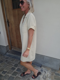 THE PERFECT JEANS 2 short-sleeved dress beige