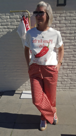 CICI checkered loose pants red