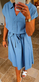 JAYDA midi cotton dress blue