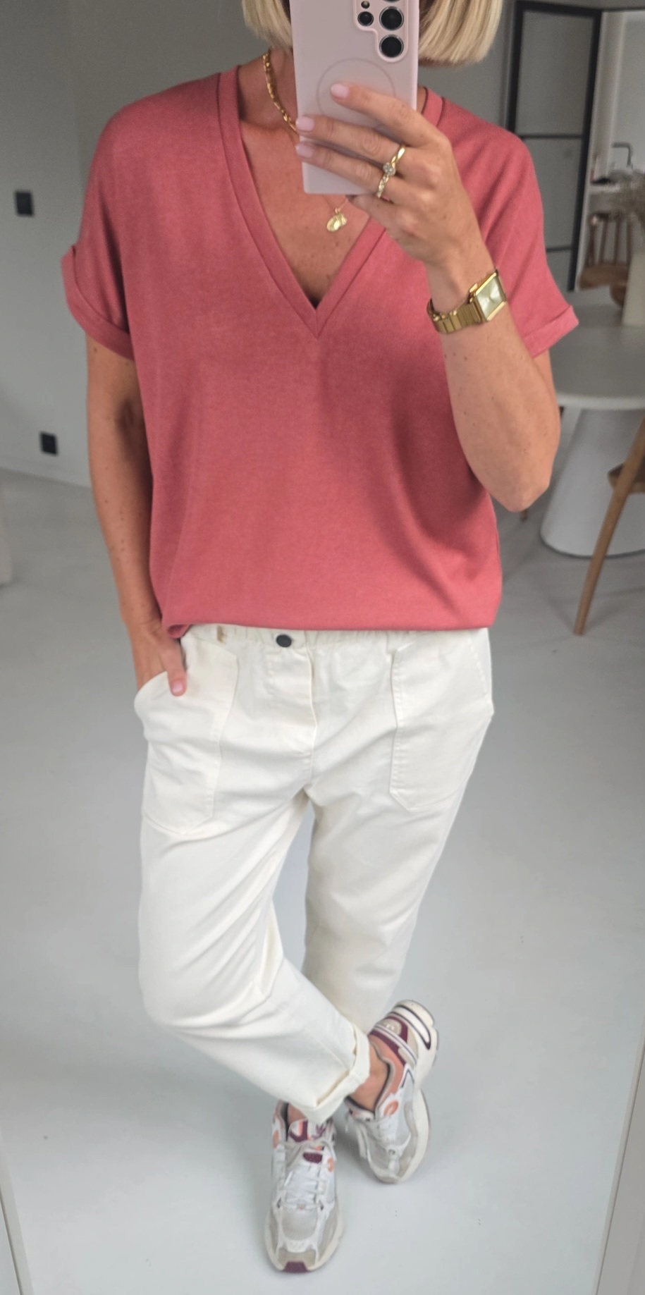 INA viscose tee old pink