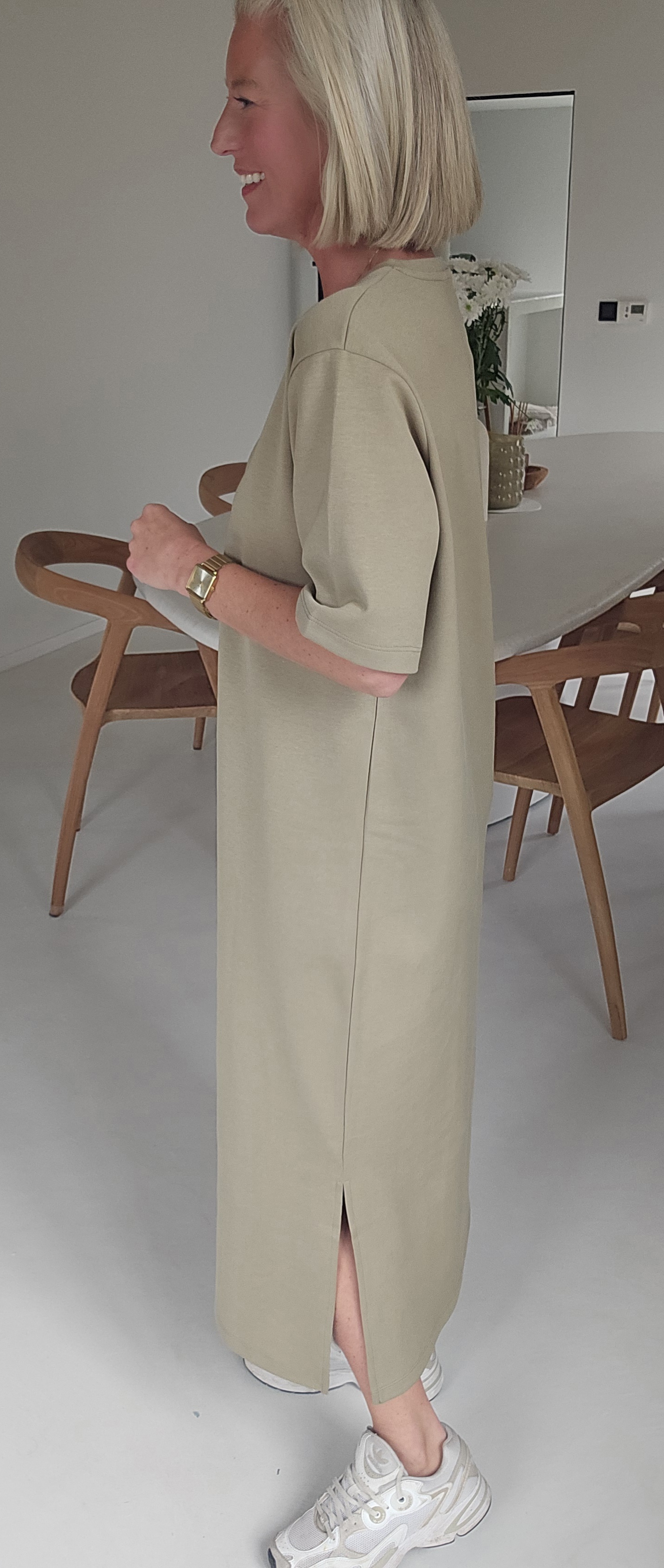 RANI cotton T-shirt dress khaki