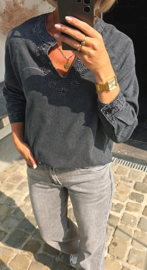 ULLA  jeans blouse anthracite