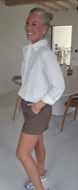 AVA basic cotton shirt white