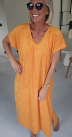 DIDI maxi terry T-shirt dress orange v-neck