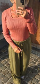 KENSI loose wide leg pants khaki