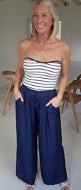 SALLI satin loose pants navy
