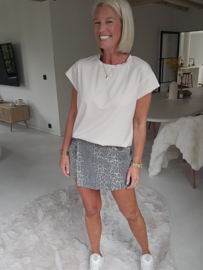 LADONNA leopard denim skirt