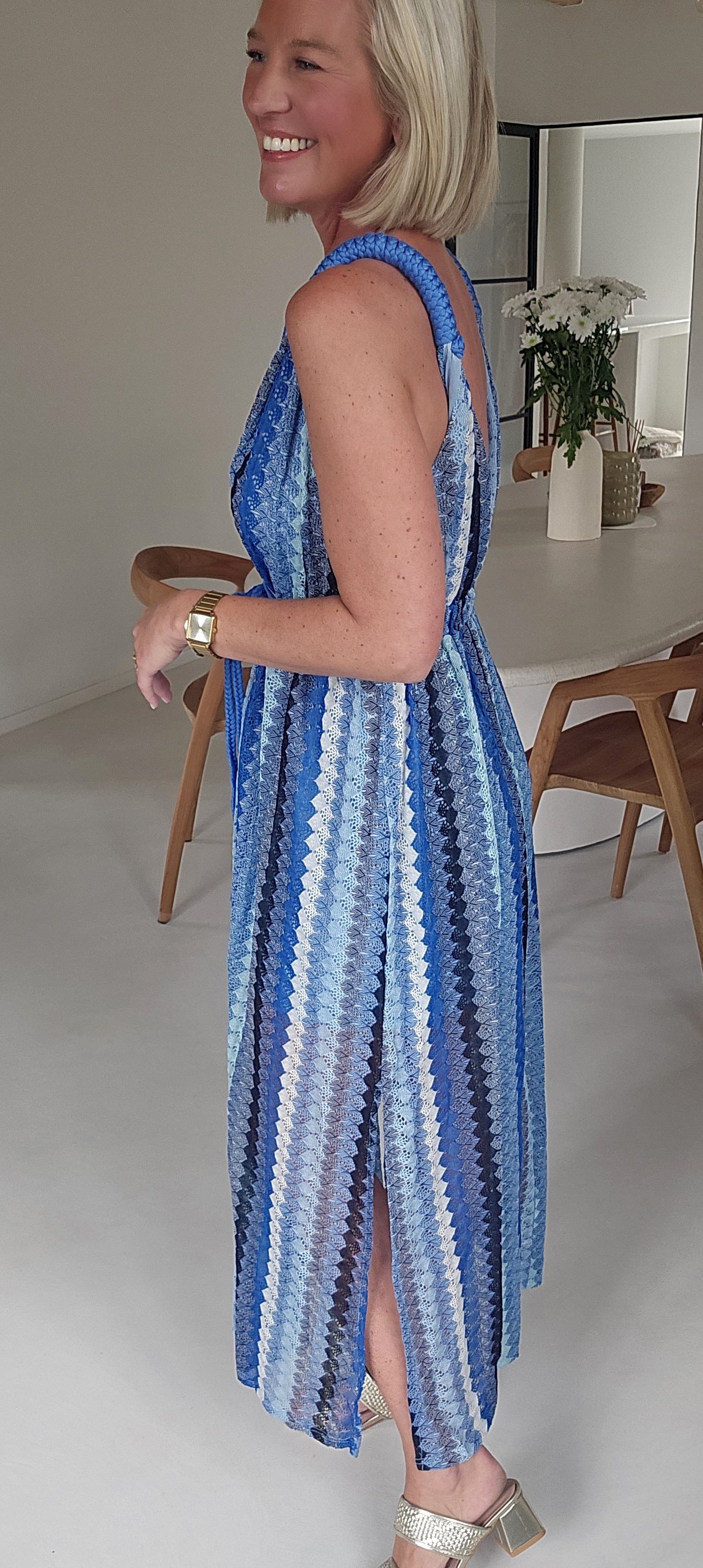 CANDICE 2 maxi crochet dress kobalt blue