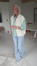 AZUR zip gilet capri ecru