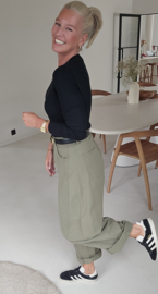MOLIE extra wide cotton balloon pants khaki