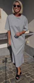 RANI cotton T-shirt dress mêlee grey