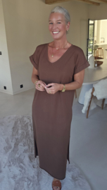 MELTE maxi T-shirt dress chocolat