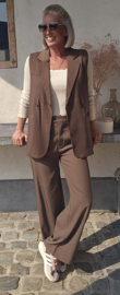 LOUAN suit sleeveless blazer taupe