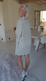 TESS striped sponge dress khaki