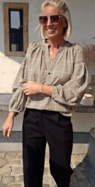 CECE checkered blouse black