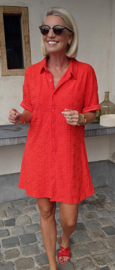 FLOWER POWER terry dress red