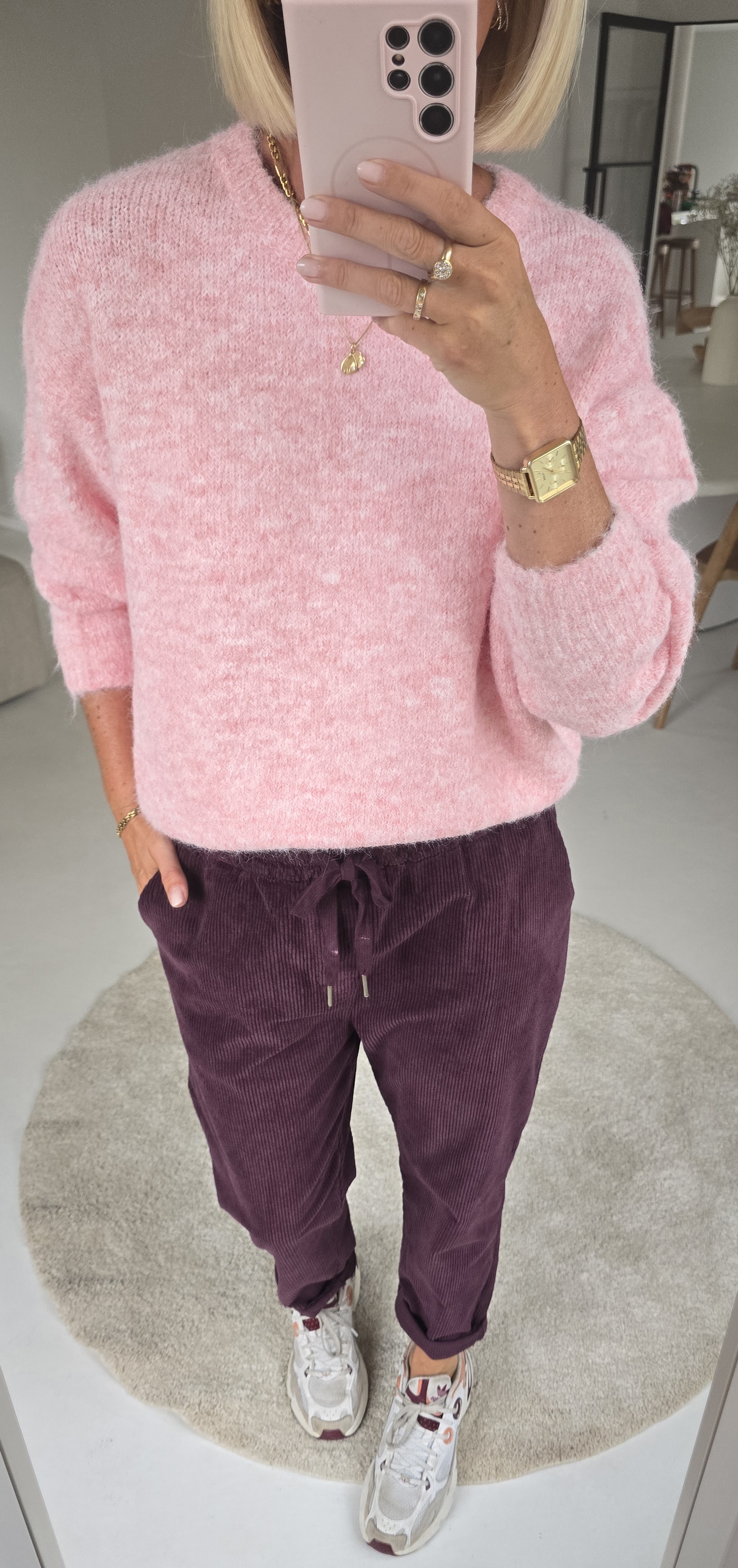 BEZIERS soft knit mêlee pink
