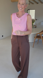 BENEDICTE loose wide leg pants chocolate