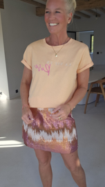 LA VIE EN ROSE cotton T-shirt peach