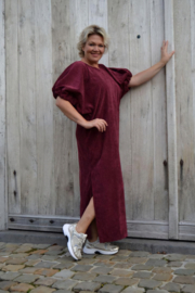 DOMI maxi velours dress burgundy