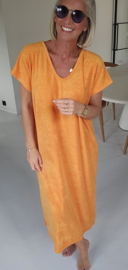 DIDI maxi terry T-shirt dress orange v-neck