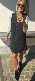 MOLLINE sleeveless jeans dress black