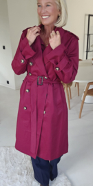 JOLANDE maxi trench coat wine