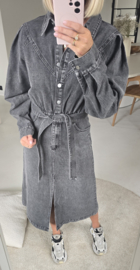MADELON maxi jeans dress washed black
