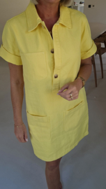 THE PERFECT JEANS dress short-sleeved soft neon yellow