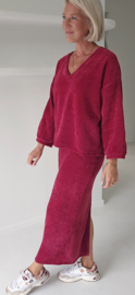 MANDA velvet set burgundy