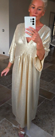 PARTY AND SHINE loose maxi dress gold curvy line