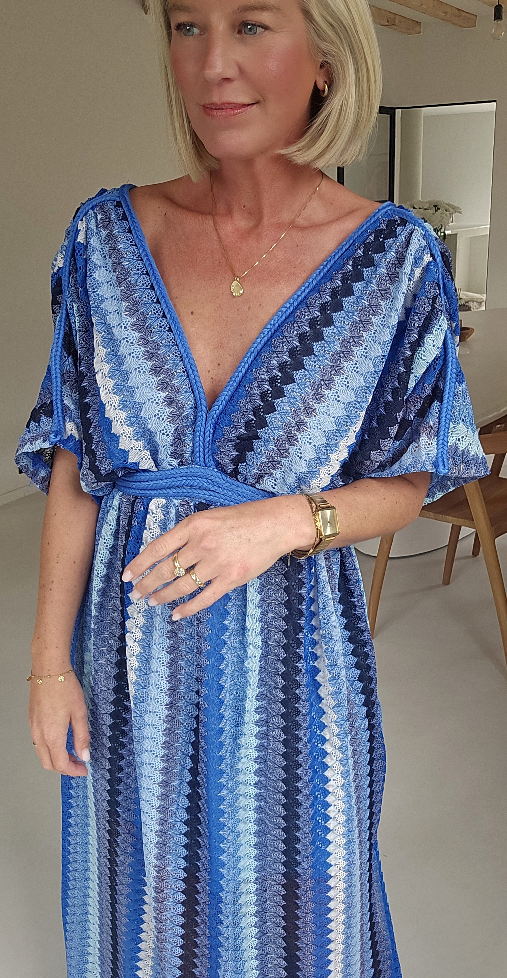 CANDICE maxi crochet dress kobalt blue