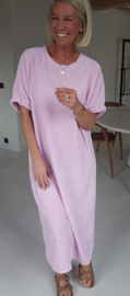 MANDIE soft velvet maxi dress pastel pink
