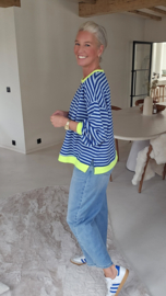 MOXIE striped sweatshirt kobalt blue