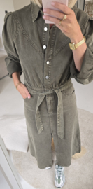 MADELON maxi jeans dress washed khaki