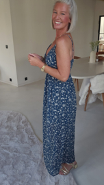 SELENA maxi floral dress teal
