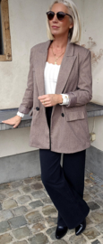 EVIE oversized chevron blazer brown