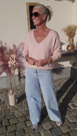 SOLEA soft v-neck knit powder pink