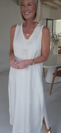 ADRIAN maxi satin dress cream