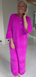 MANDU soft velvet maxi dress neon fuschia