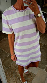 LILIA striped T-shirt dress lilac