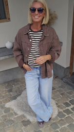 AYLIN oversized striped T-shirt chocolat