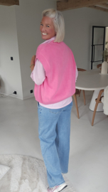 AZUR zip gilet capri pink