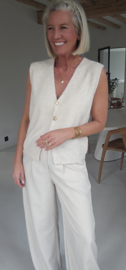 MAURA sleeveless knit cardigan soft beige