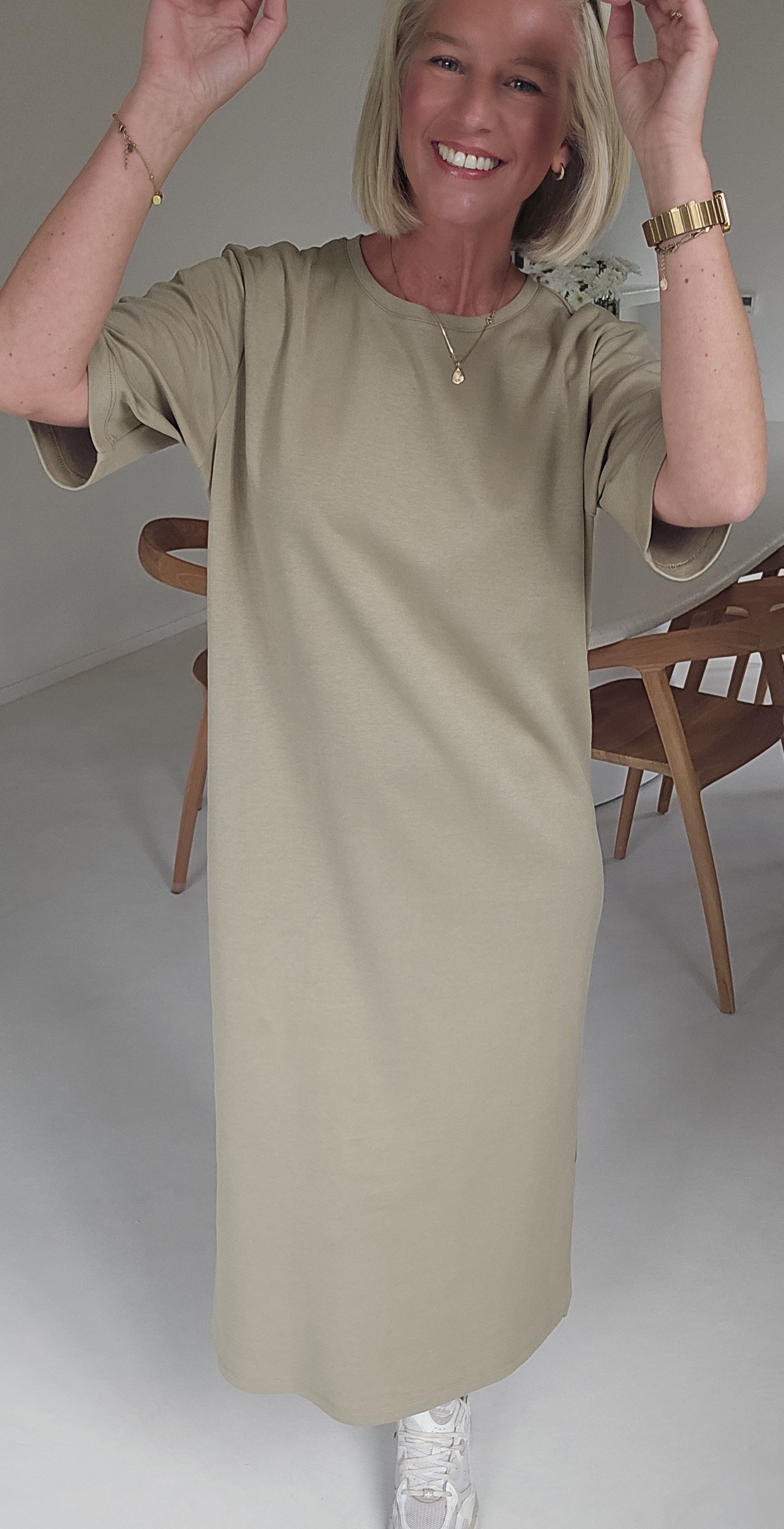 RANI cotton T-shirt dress khaki