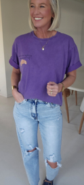 SUNDAYS ARE FOR CROISSANTS cotton T-shirt purple
