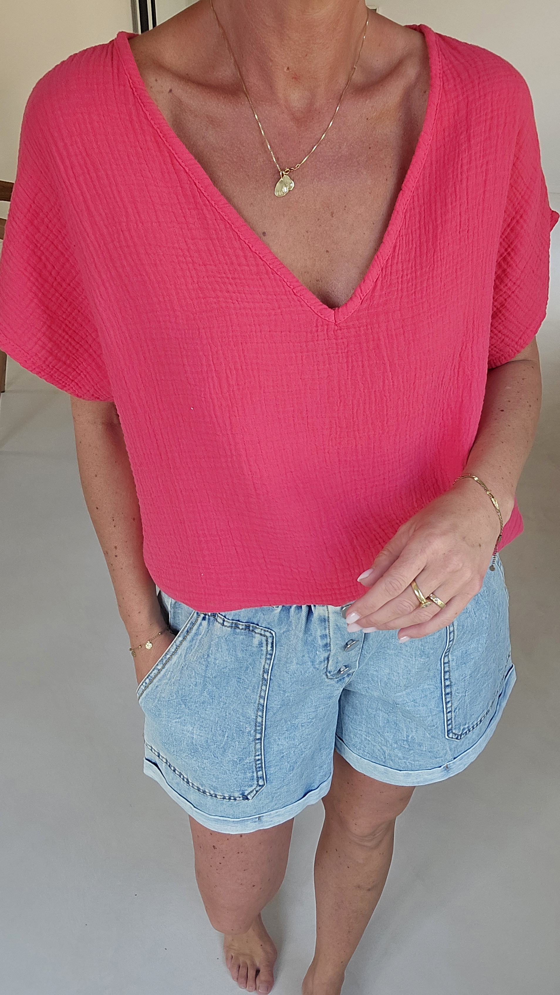 AMALFI tetra tee raspberry