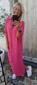 RHEA maxi shirt dress darker old pink