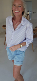 LAURA striped cotton shirt lilac