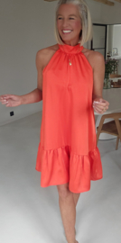 HAVY silky satin dress soft peachy orange